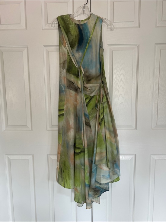 COS Dresses & Skirts - COS Asymmetrical Sleeveless Midi Dress in Green and Blue Watercolor
